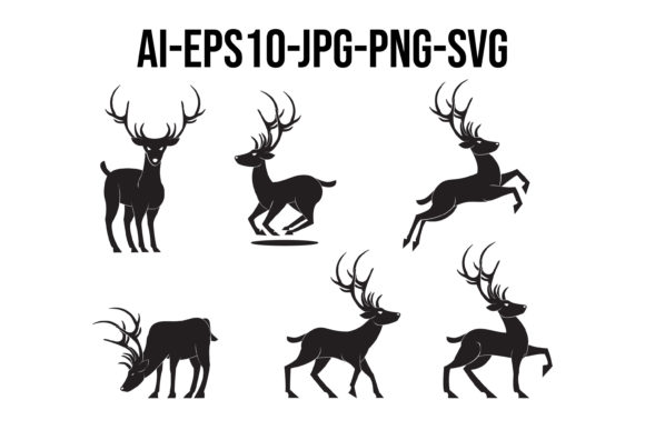 Cartoon Buck Deer Silhouette