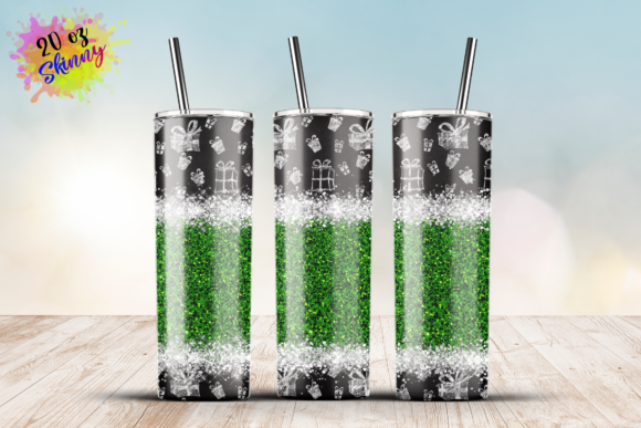 Chalkboard Christmas Green Glitter 20 Oz