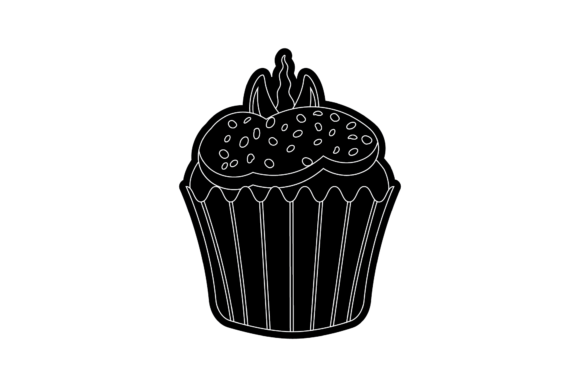 Cup Cake Unicorn Vector Silhouette