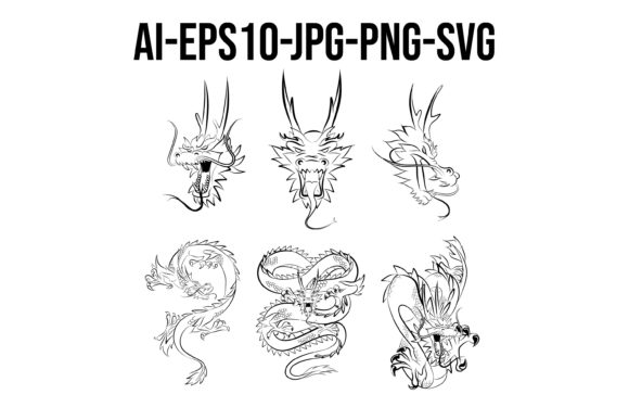 Dragon Line Drawing Set