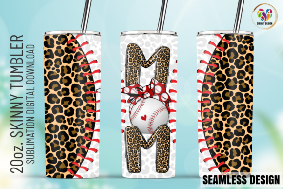 Leopard Baseball Mom 20oz Tumbler Wrap