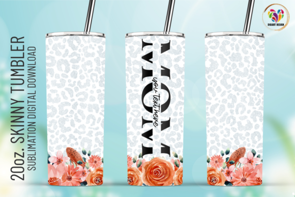 Mom Boho Floral Leopard Tumbler Wrap