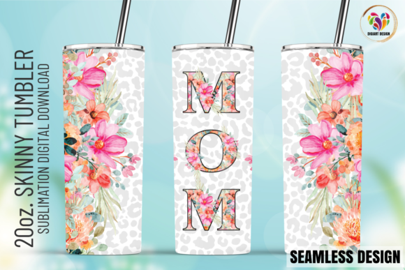 Mom Floral Print 20oz Tumbler Wrap