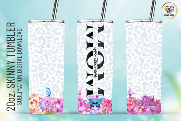 Mom Hydrangea Leopard Tumbler Wrap