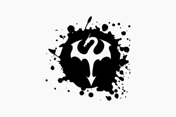 Tribal Dragon Splat Ink