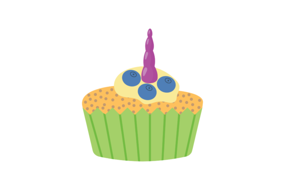 Unicorn Cup Cake Icon Outline Style