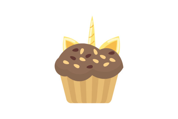 Unicorn Cup Cake Icon Vector